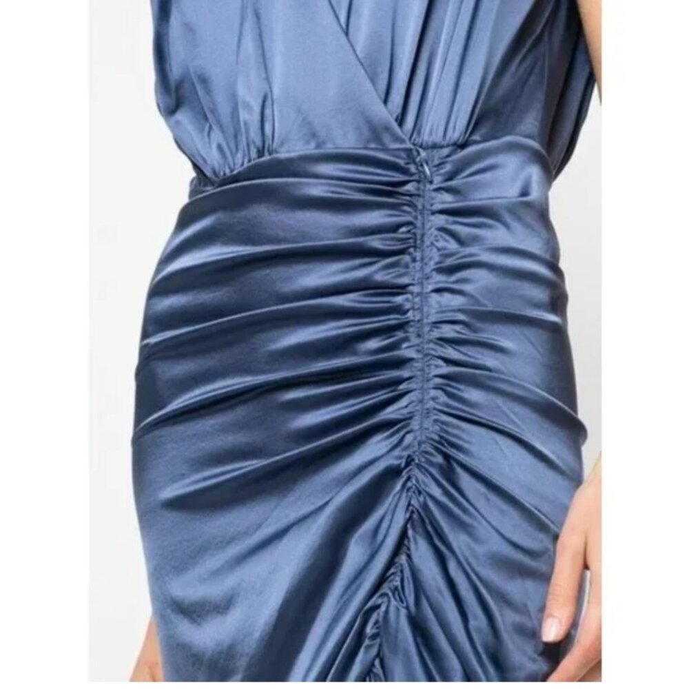 Veronica Beard Casela Silk steel blue dress - Picture 2 of 3